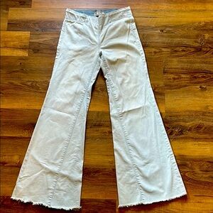 Women’s Free People Penny High Rise Flare Wide Leg Jeans with Raw Hem